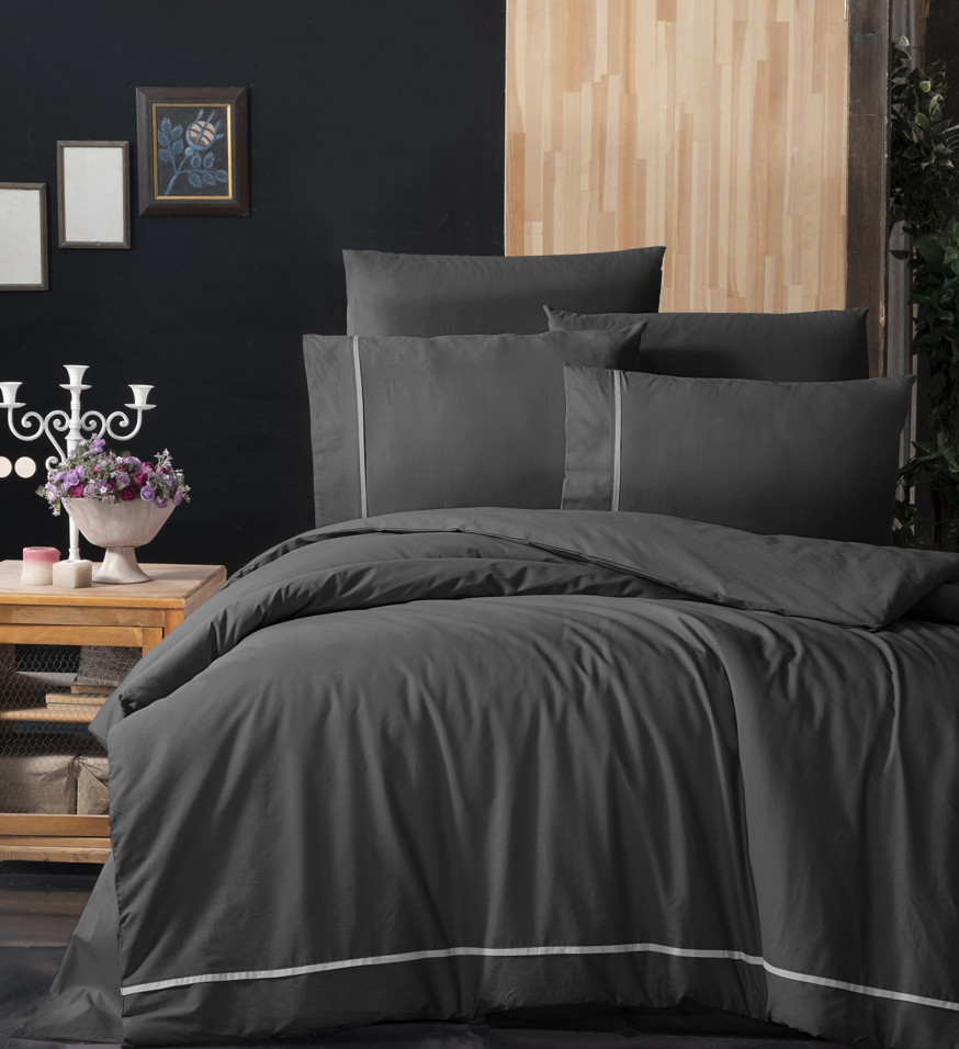 Постільна білизна First Choice Ranforce Deluxe 200 х 220 см Alisa Antrasit, фото 1