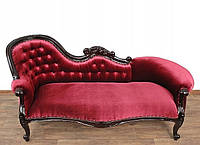 Новый диван, длинный шеззон, стильная мебель из красного дерева.