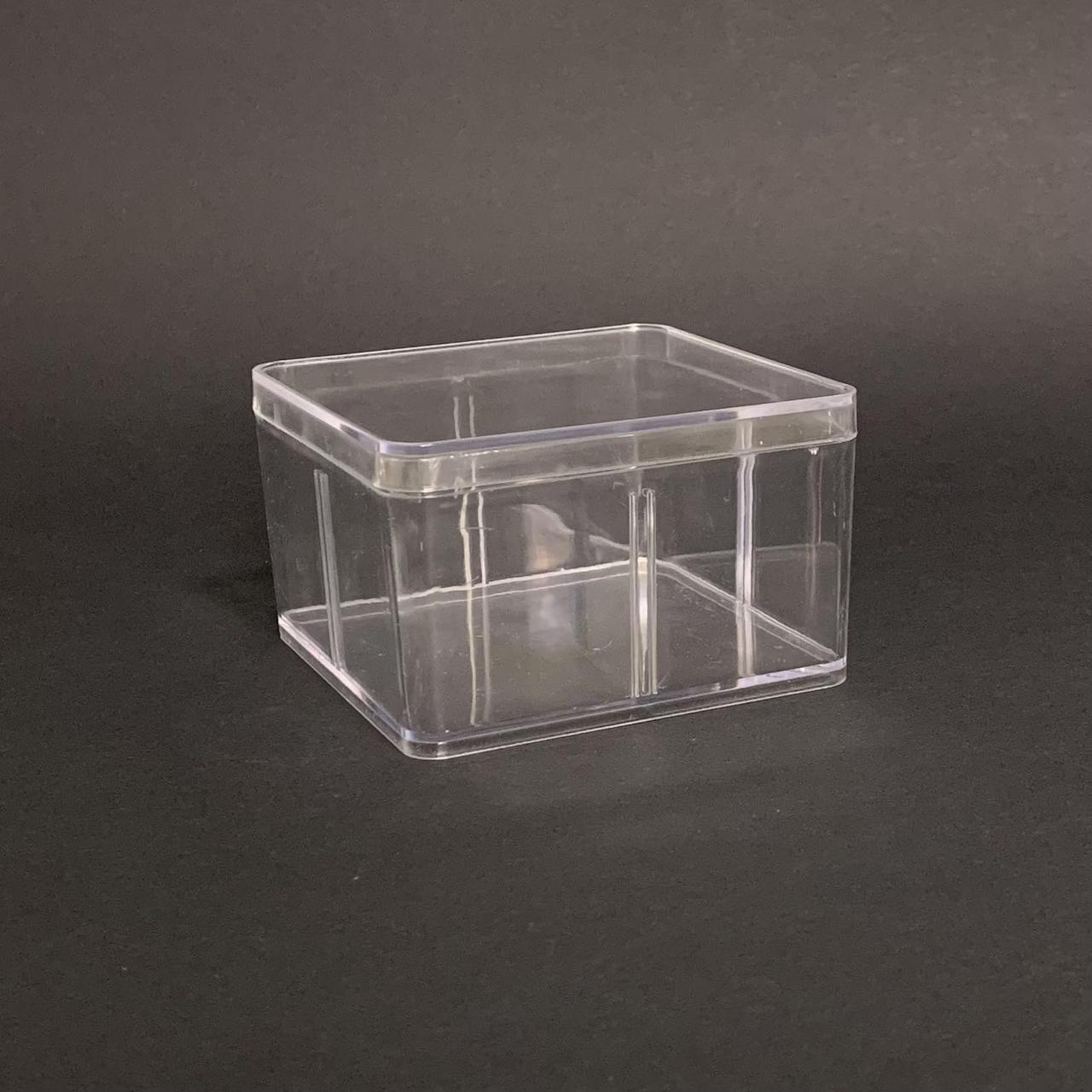 Пластиковий квадратний стаканчик (бокс) для трайфла зі знімною кришкою 300 мл.
