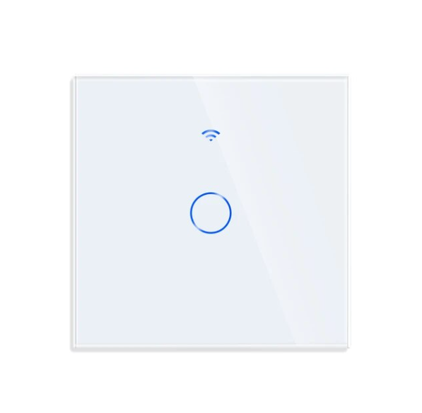WiFi Сенсорный выключатель 1 линия, RF 433Mhz белый Smart Home умный закаленое стекло,Tuya для ванной кухни - фото 2 - id-p2068772745