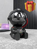 Лазерный ночник-проектор звездного неба Астронавт Сидячий - с пультом (черный)