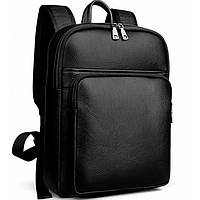 Чоловічий шкіряний рюкзак чорного кольору Tiding Bag N2-191116-3A