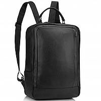 Мужской кожаный черный рюкзак для ноутбука Tiding Bag A25F-8834A
