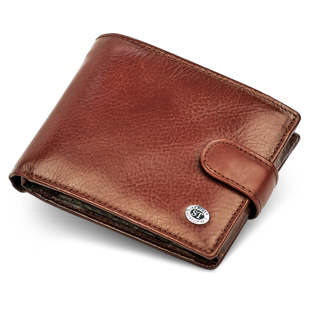 Чоловіче портмоне з натуральної шкіри ST Leather B141 Коричневе