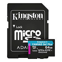 Картка пам'яті 64 ГБ U3 V30 A2 microSDXC Kingston Canvas Go! Plus SDCG3/64GB