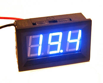 Цифровий вольтметр постійного струму 0-100 В DC Синій автономний VOL007