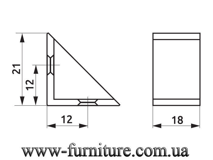 Уголок мебельный одинарный пластиковый GIFF кальвадос - фото 2 - id-p373559703