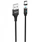 USB кабель магнітний із роз'ємом Type-C Hoco Fresh magnetic (1.2 m, 3A). Black, фото 2