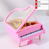 Музыкальная шкатулка пианино, Розовый Рояль (без балерины) 12.5х13.8см