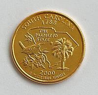 США 25 центов (квотер) 2000, Штаты и территории: Южная Каролина. Позолота