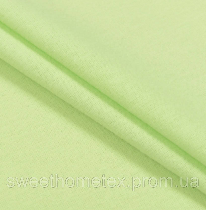 Тканина фланель однотонна гладкофарбована салатова для пелюшок сорочок піжам халатів