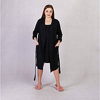 Теплый домашний комплект халат с ночной сорочкой "Вера" для беременных и кормящих
