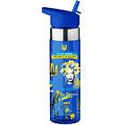 Пляшка для води з трубочкою та українським патріотичним принтом 650 мл Синійікс патріотичний