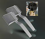 Гребень барберский для стрижки идеального перехода и фейда волос, колір : сірий, фото 2