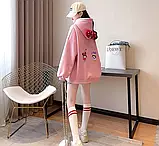 Худі оверсайз жіноче зимове толстовка з капюшоном на флісі, фото 4