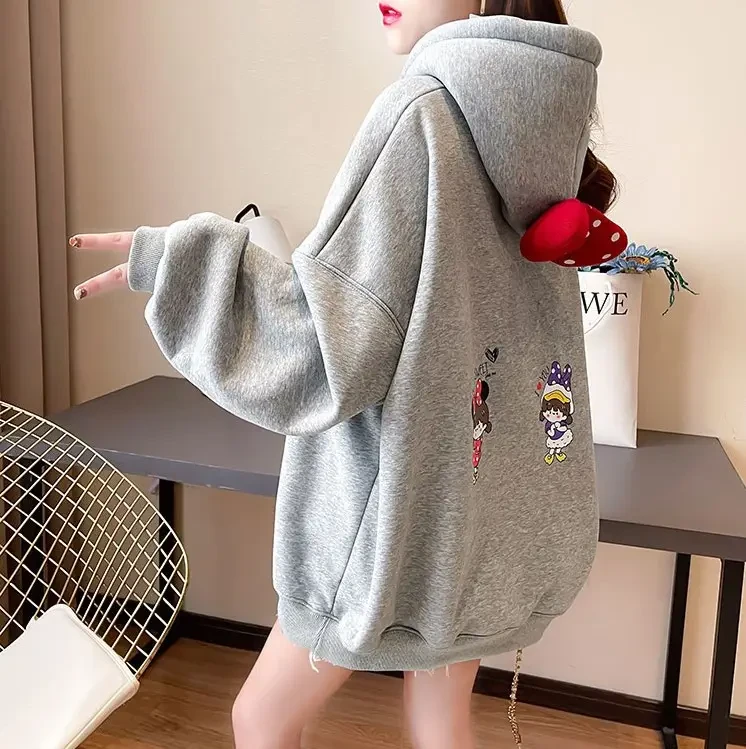 Худі оверсайз жіноче зимове толстовка з капюшоном на флісі, фото 1