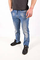 Недорогие мужские коттоновые джинсы с потертостями
