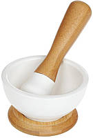 Ступа порцелянова Nouvelle Home 9х9х5.5 см із бамбуковою підставкою Цина дня!