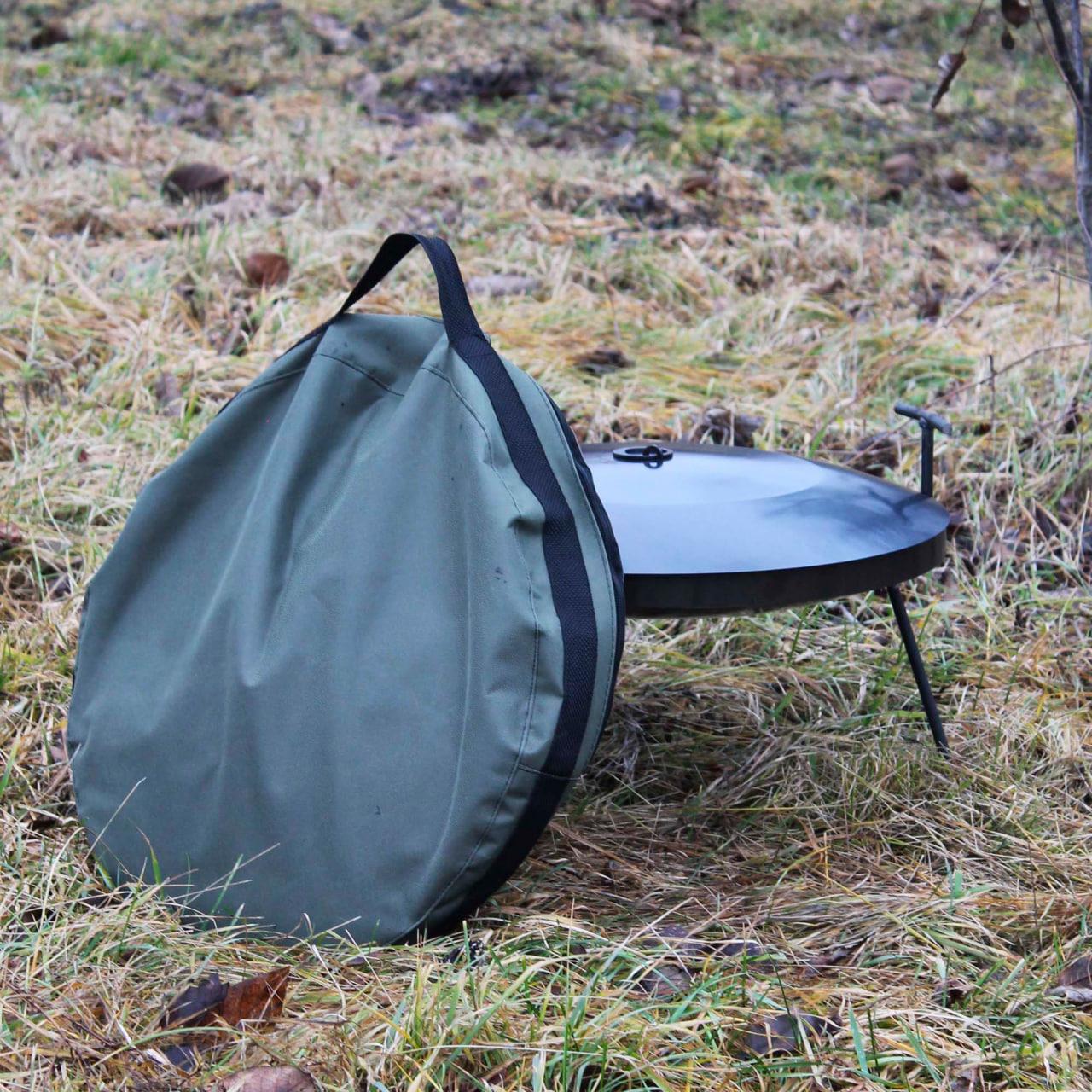 Сковорода борони з кришкою та чохлом для пікніка, з диска для багаття, фото 1