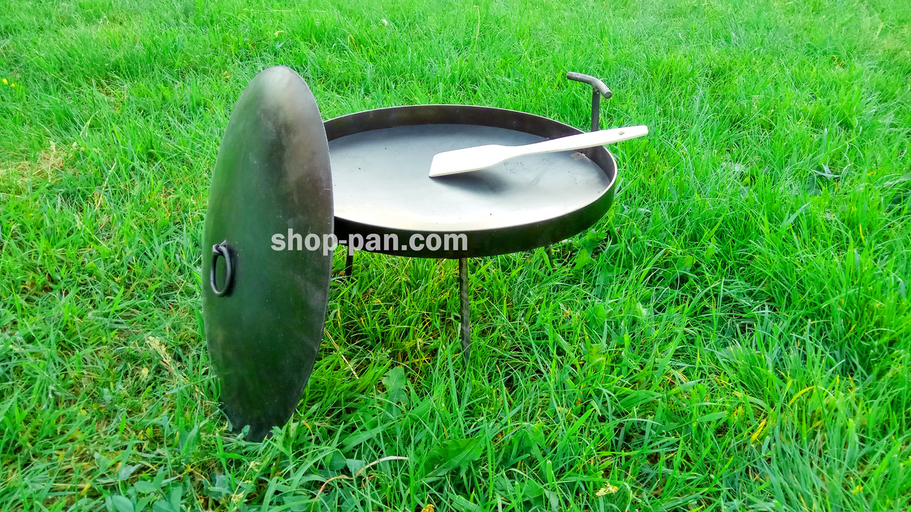 Сковорода з диска борони 50 см із кришкою зі знімними ручками, фото 1