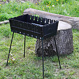 Мангал валіза на 6, 8, 10, 12 шампурів розкладного жаровня гриль, фото 3