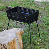 Мангал-валіза 3 мм на 6 шампурів, розкладна жаровня-гриль, фото 4