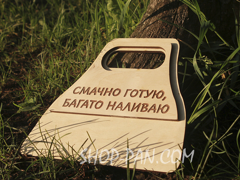 Віяло для роздмухування вогню дерев'яне з вашою написом, фото 1