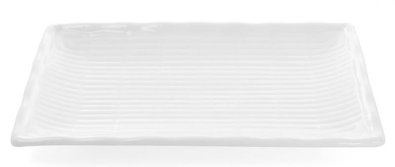 Набір 4 прямокутні тарілки "White City Бамбук" 25х15 см для суші (біла порцеляна)