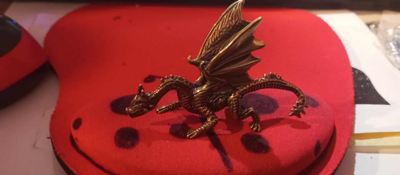 Фигурка статуэтка латунная металл латунь дракон крылатый большой 7см на 5см - фото 5 - id-p2009626815