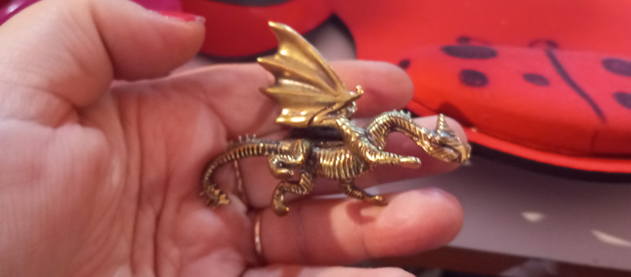 Фигурка статуэтка латунная металл латунь дракон крылатый большой 7см на 5см - фото 2 - id-p2009626815