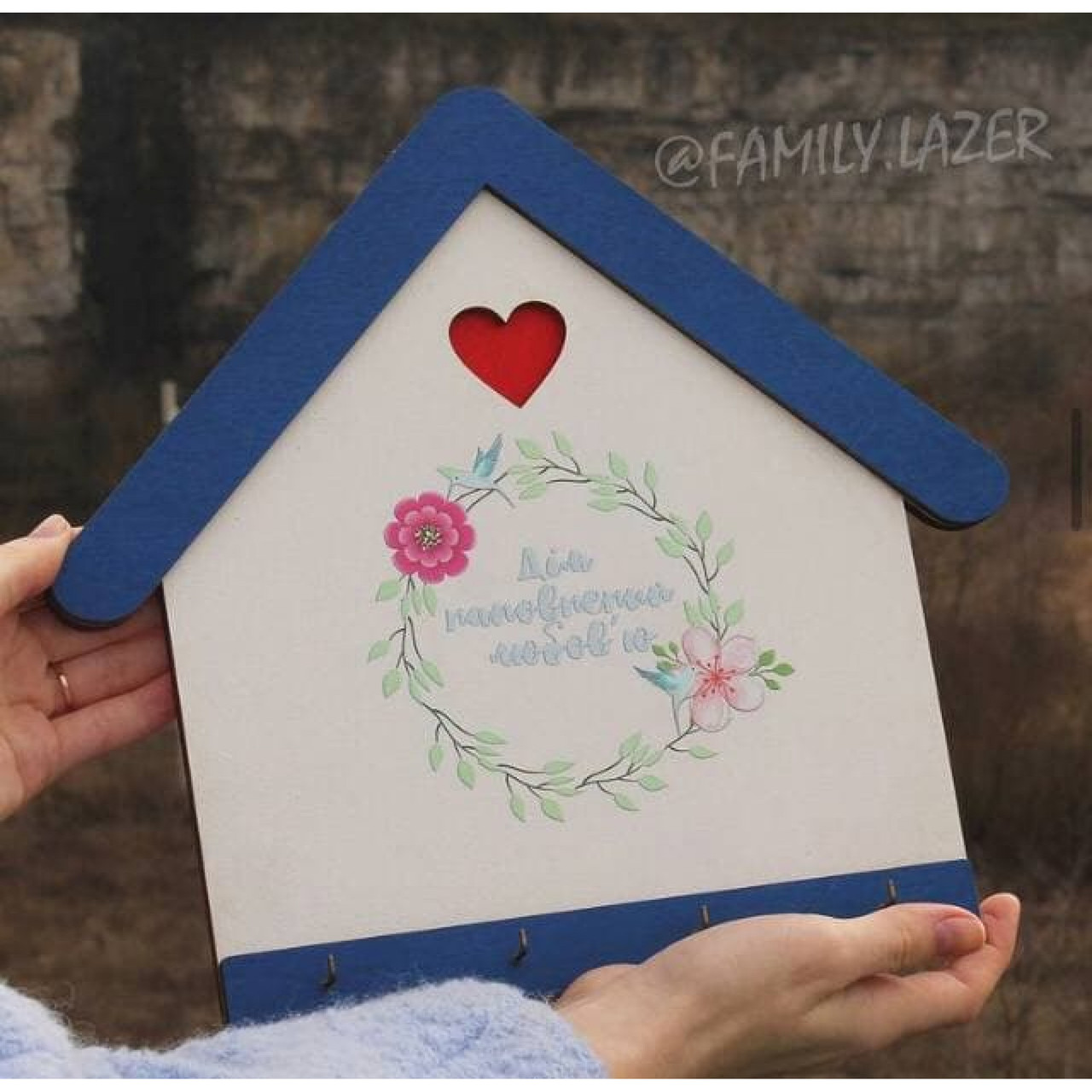 Ключниця настінна, Настінна ключниця з дерева, Ключниця 16, фото 1