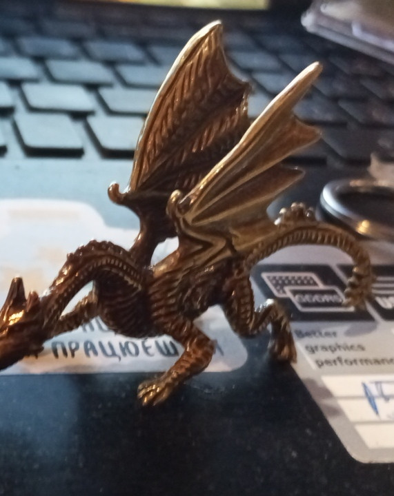 Фигурка статуэтка латунная металл латунь дракон крылатый большой 7см на 5см - фото 7 - id-p2009626815