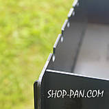 Мангал розбірний високий на 14 шампурів із підставкою для дров та індивідуальним гравіюванням — Виноград, фото 6