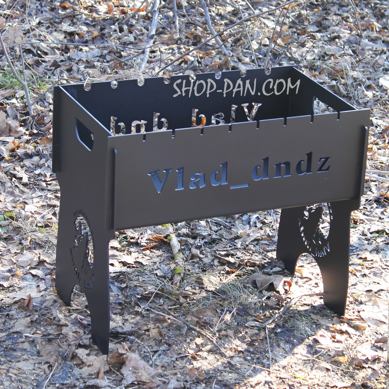 Мангал розбірний фарбований на 8 шампурів з індивідуальним гравіюванням, фото 1