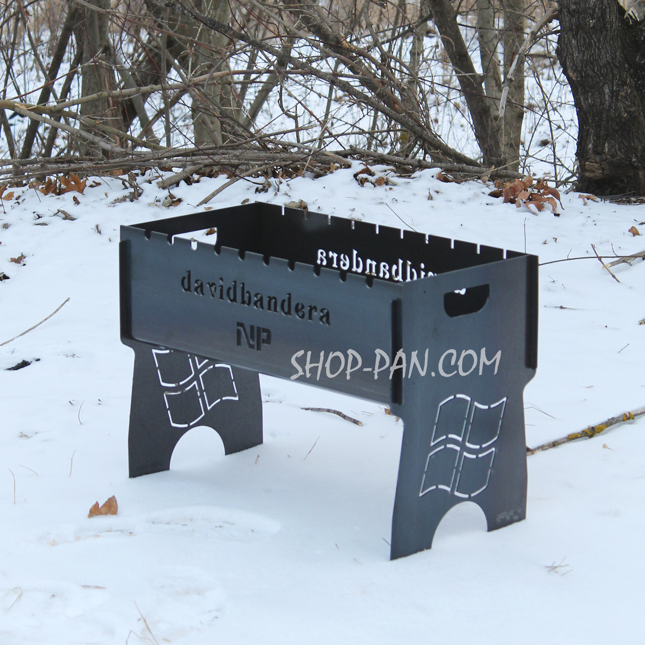 Мангал на 8 шт розбірний з індивідуальним гравіюванням - Windows, фото 1