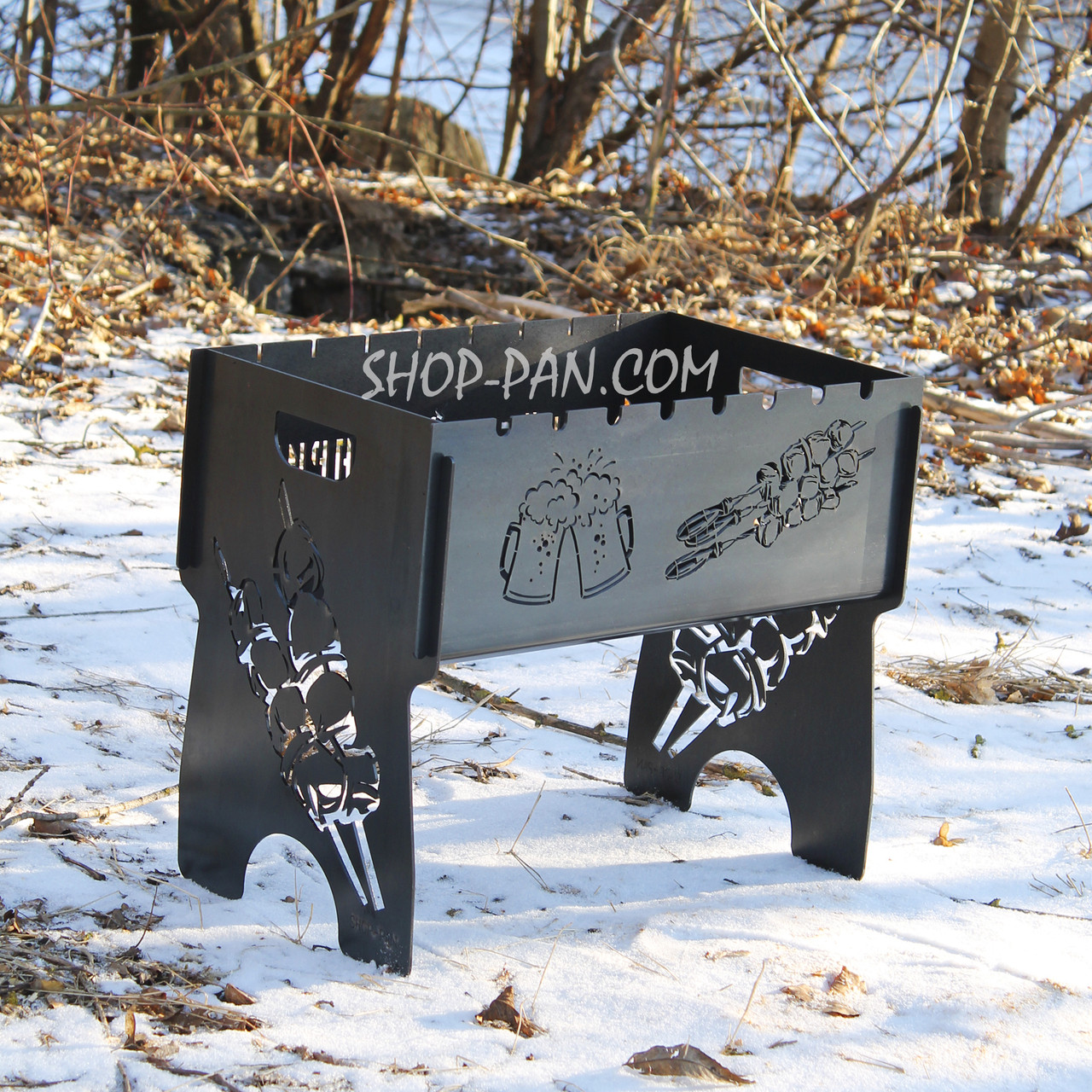 Мангал на 8 шт розбірний з індивідуальним гравіюванням, фото 1