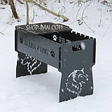 Мангал на 8 шт розбірний з індивідуальним гравіюванням - Вова жарит, фото 2