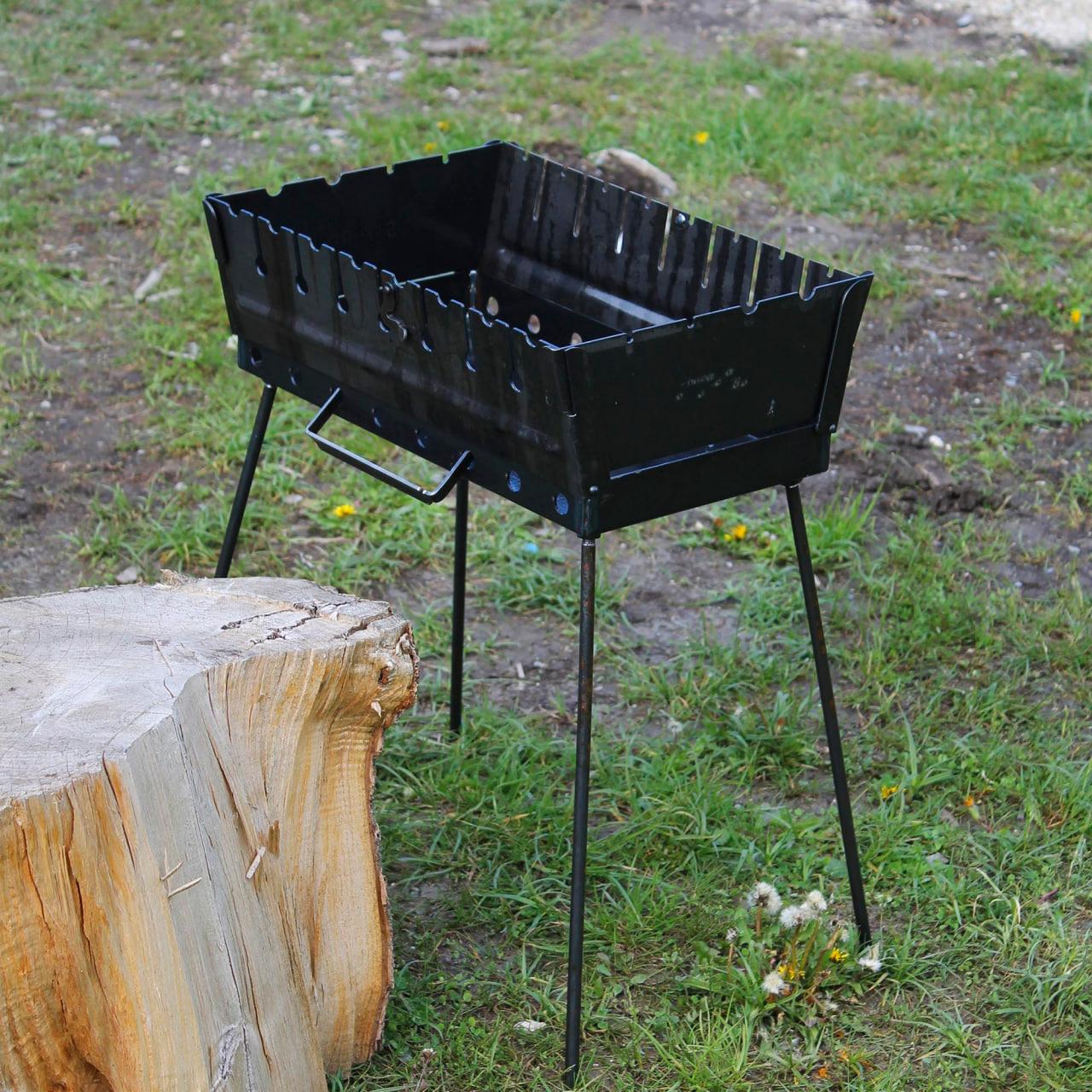 Мангал-валіза 2 мм на 6 шампурів, розкладна жаровня гриль, фото 1