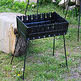 Мангал-валіза 3 мм на 6 шампурів, розкладна жаровня-гриль, фото 3