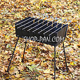 Мангал-валіза 3 мм на 6 шампурів, розкладна жаровня-гриль, фото 5