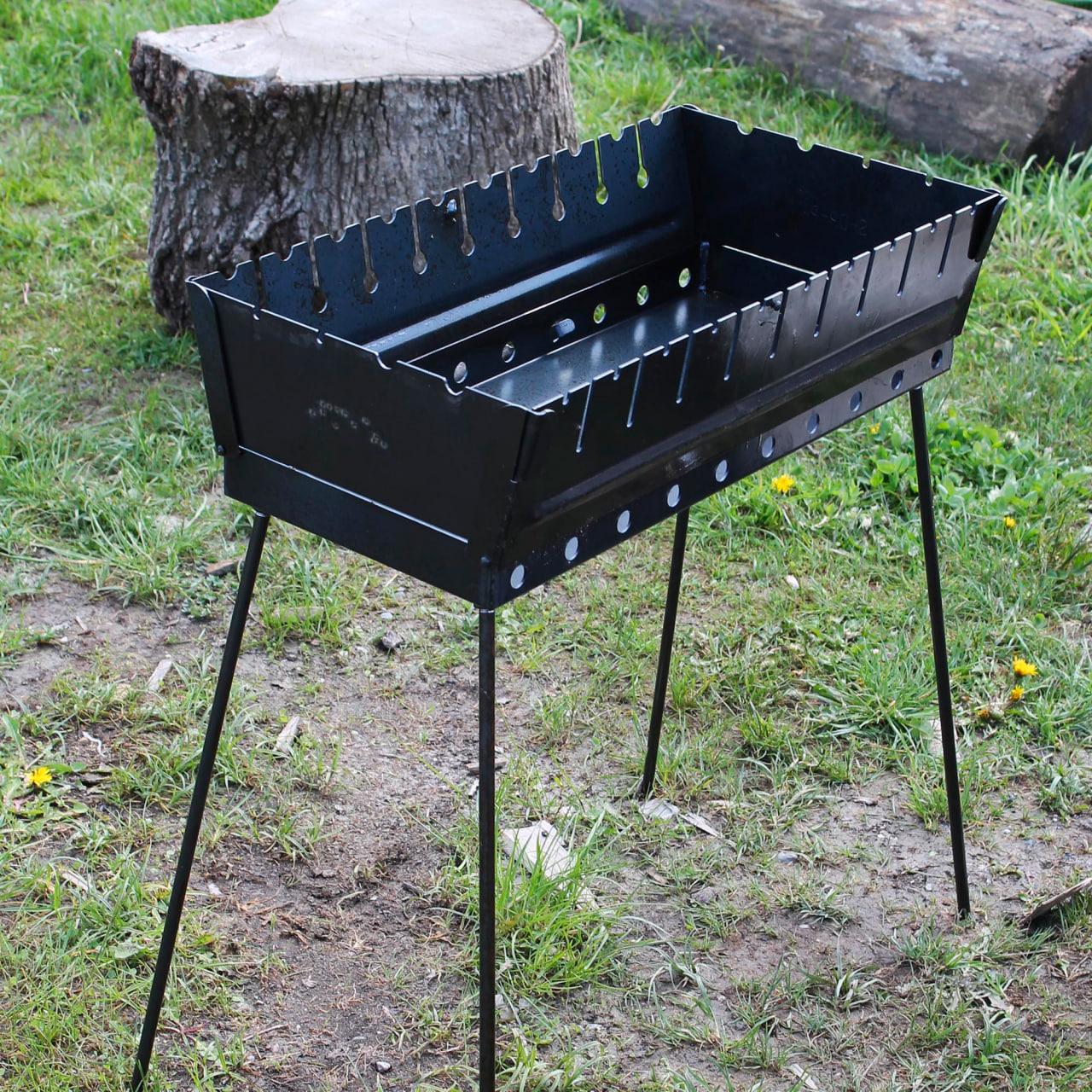 Мангал-валіза 2 мм на 8 шампурів, розкладна жаровня гриль, фото 1