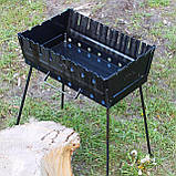 Мангал-валіза 3 мм на 8 шампурів, розкладна жаровня гриль, фото 6