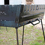 Мангал-валіза 3 мм на 8 шампурів, розкладна жаровня гриль, фото 2