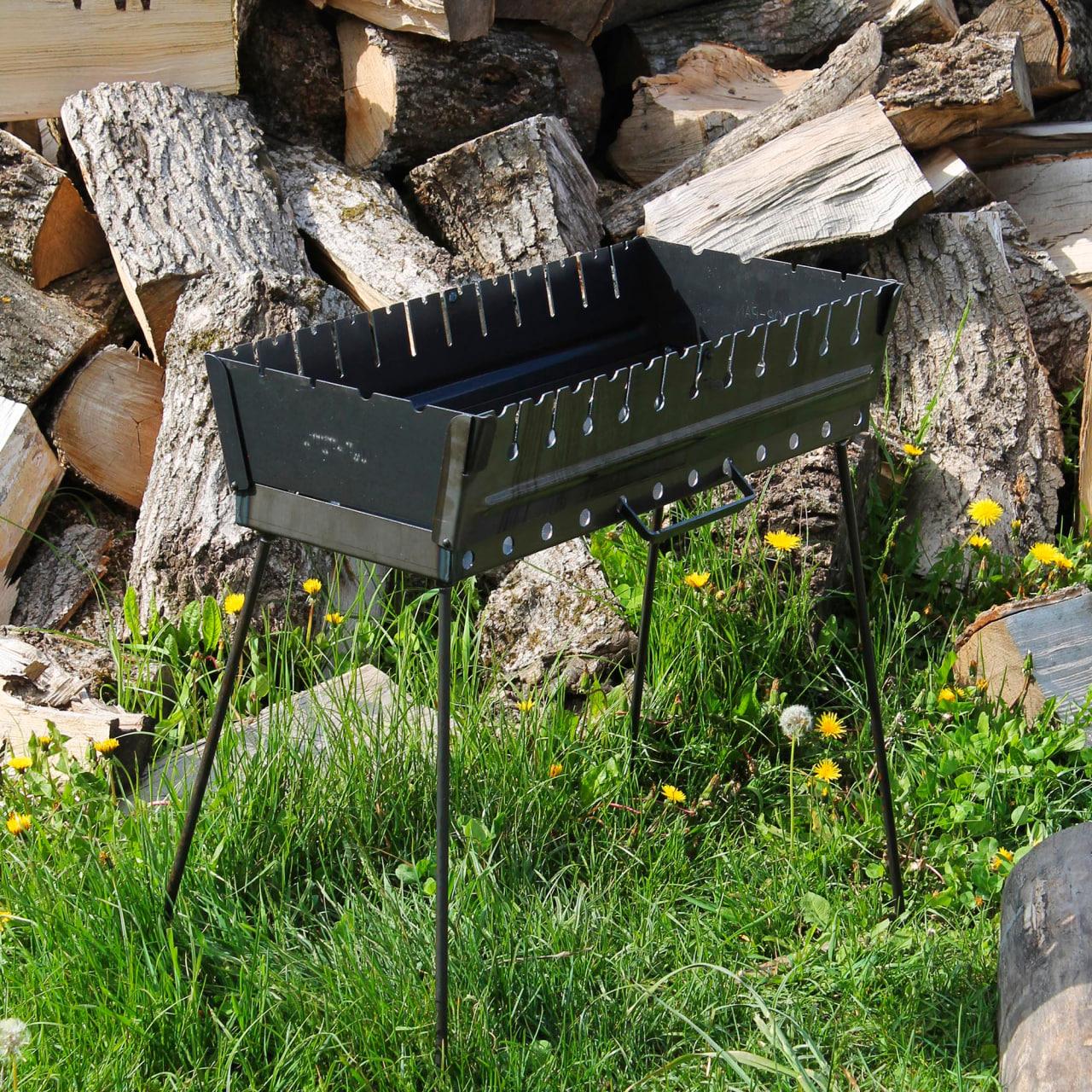 Мангал-валіза 2 мм на 10 шампурів, розкладна жаровня гриль, фото 1