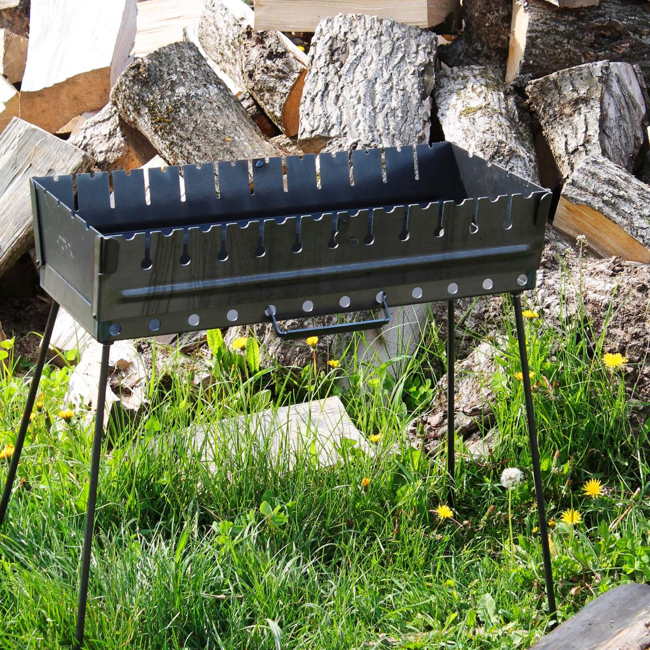 Мангал-валіза 2 мм на 12 шампурів, розкладна жаровня гриль, фото 1