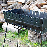 Мангал-валіза 3 мм на 12 шампурів, розкладна жаровня гриль, фото 3