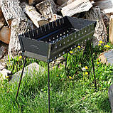 Мангал-валіза 3 мм на 10 шампурів, розкладна жаровня гриль, фото 8
