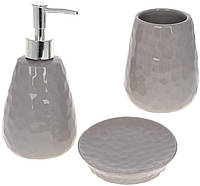 Набор аксессуаров Bright для ванной комнаты 3 предмета "Серый Камень" керамика