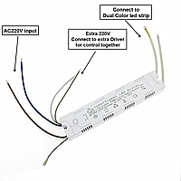 №221 Драйвер с bluetooth и регулятором яркости + пульт + 220V Драйвер 20-40Wx4 280mA 60-130V (2x3pin +220V)