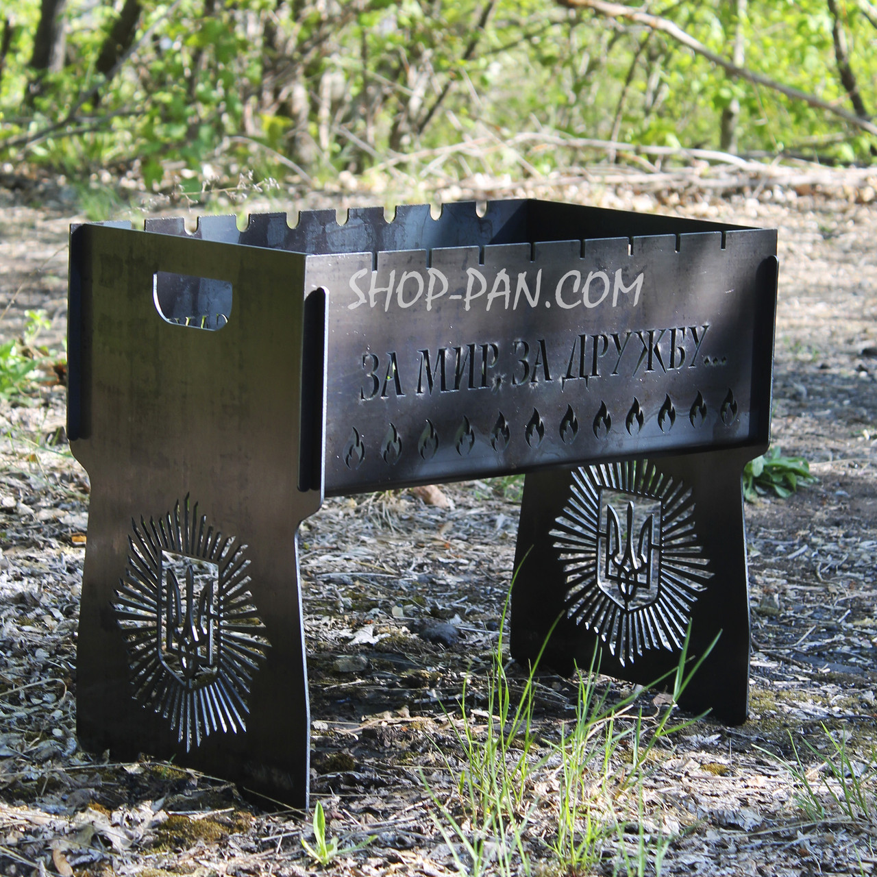 Мангал розбірний на 8 шампурів з індивідуальним гравіюванням - Лого Поліції, фото 1